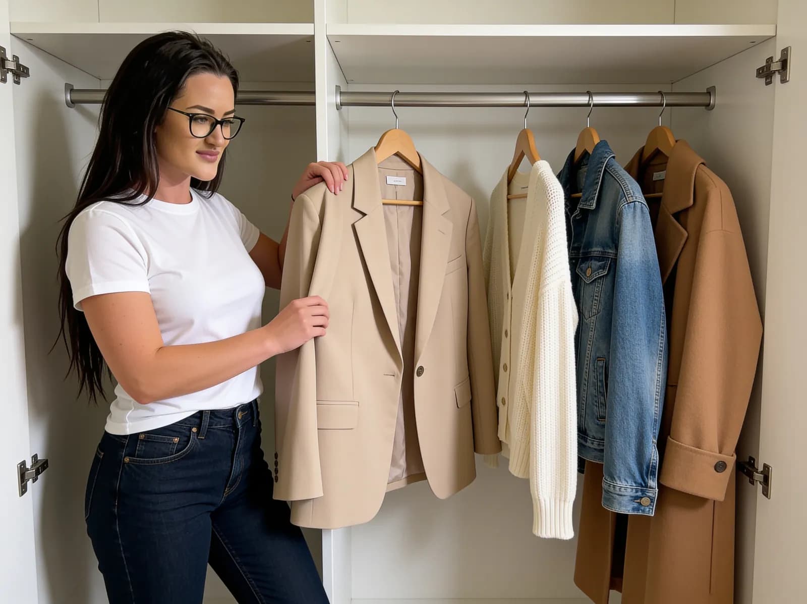 Jeans trousers and skirt in a capsule wardrobe
